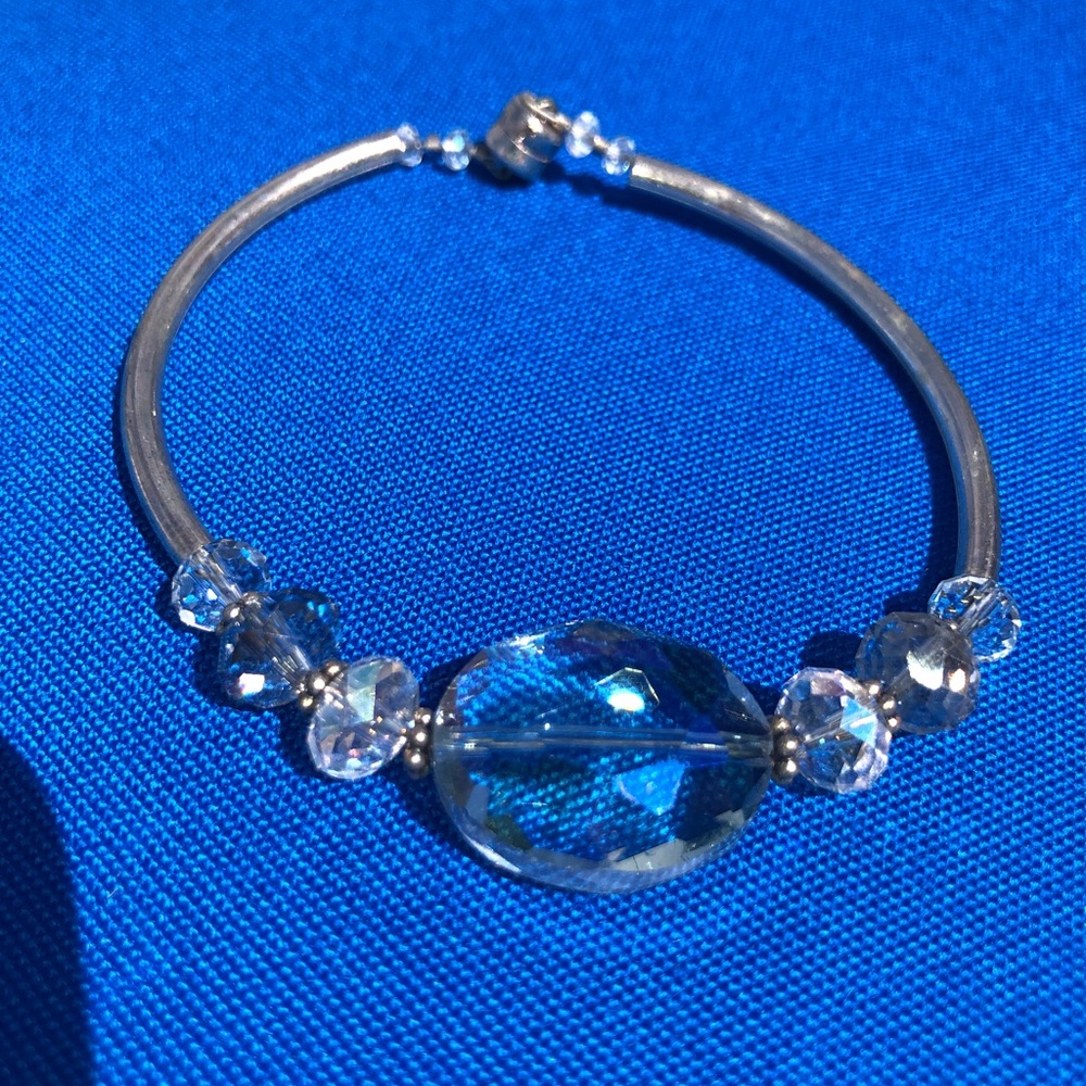 Sterling silver and crystal bracelet